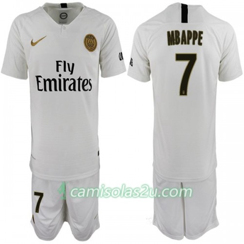 Camisolas de Futebol Paris Saint Germain Mbappe 7 Criança Equipamento Alternativa 2018/19 Manga Curta Camisolas de Futebol Paris Saint Germain Mbappe 7 Criança Equipamento Alternativa 2018/19 Manga Curta